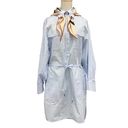 LOUIS VUITTON（LV） Louis Vuitton camicia pezzo unico abito cotone monogramma con sciarpa blu usato0