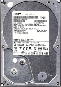 HGST HUA722010CLA330 pn: 0A39289 mlc: JPT3EA fw: 3EA 1TB 3.5" HDD SATA 1914 - Picture 1 of 3