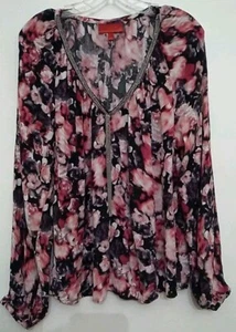 Jennifer Lopez Damen Blumen Sommer Bluse Large Mehrfarbig Relaxed 100% Viskose - Bild 1 von 9