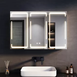 Spiegelschrank 90cm mit LED Beleuchtung Badspiegel Steckdose Beschlagfrei Bad - Bild 1 von 24