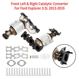 Front Left & Right Manifold Catalytic Converter For 2013-2019 Ford Explorer 3.5L