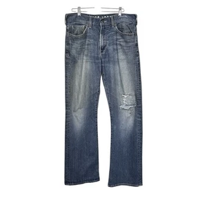 Guess Men 31 X 32 Cliff Boot Cut Jeans Distressed Denim Y2K Casual Grunge Ripped - Picture 1 of 9