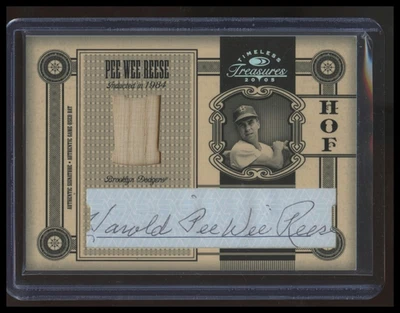 2005 Donruss Timeless Treasures PEE WEE REESE Cut Autograph Bat Full Sig 1/5 SP - Image 1 of 2