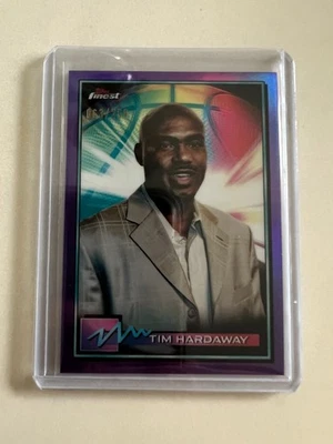 2021 Topps Finest Basketball #50 Tim Hardaway PURPLE REFRACTOR /250 HOF - Image 1 of 2