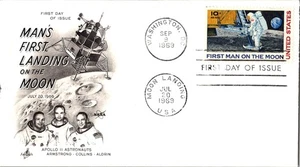Vintage FDC USPS Scott #C76 Airmail Man's 1st Landing On The Moon c1969 - Picture 1 of 4