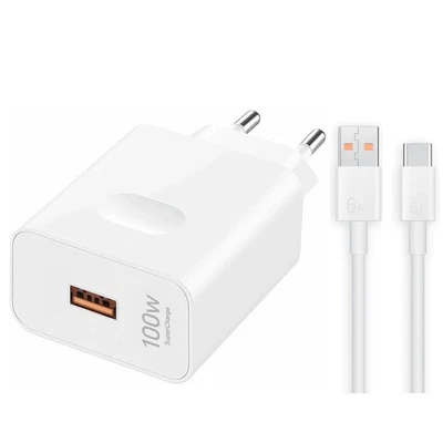 TELEFONMAX für Honor 100W SuperCharge Adapter Schnellladegerät Usb C Ladekabel 1M 2M