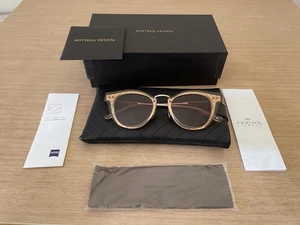 Gafas de sol Bottega Veneta lentes Zeiss hechas en Japón oro rosa BV0117S-006 48:21-145 - Imagen 1 de 10