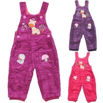 Süße Mädchen Cordhose Kordhose Winterhose Thermohose mit Fleece Träger Latzhose - Bild 1 von 2