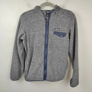 Patagonia Lightweight Synchilla Snap-T Hoody Boys XL 14 Nickel Gray Full Zip - Picture 1 of 7
