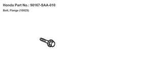 (1) BNIB OEM / Genuine 07-24 Honda Bolt, Flange (10X25)  / 90167-SAA-010 - Picture 1 of 4