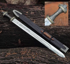 34" Full Tang Kohlenstoffstahl Schwert - authentische historische Replik mit Holzscheide - Bild 1 von 6