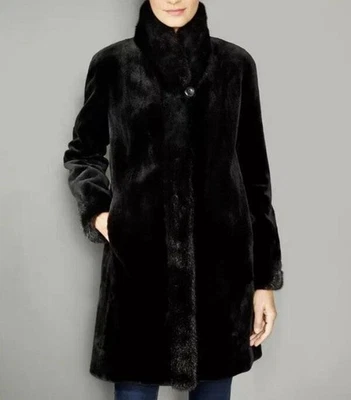 Abrigo De Colección Marvin Richards J Percy Imitación Piel Reversible Negro Mujer M Largo EE. UU. Foto 1 de 4
