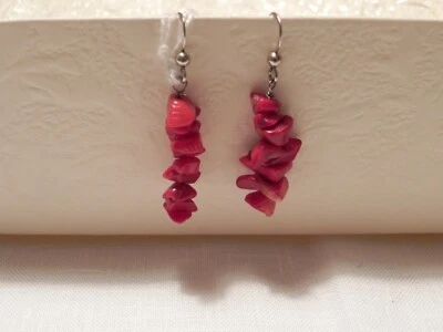 CREAZIONI - Orecchini in argento con corallo bambù - fatti a mano - BIJOUX - Immagine 1 di 2