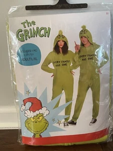 The Grinch Green Zipster Costume One Piece Adult L/XL Every Family Has One New - Picture 1 of 4