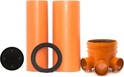 SPEEDPLANT KG Schacht Abwasserschacht DN 400 Schachtboden 3x160/1x160 - Rohr DN400 , DN315