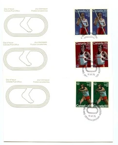 Canadá FDC #664-66 pares de deportes de pista y campo olímpicos 38-A - Imagen 1 de 1