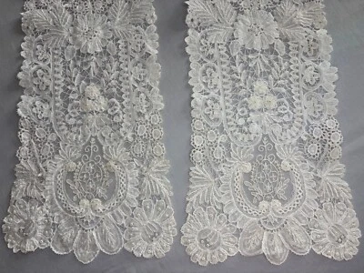 "Antiguo lapet/bufanda de encaje con aguja punto de mirada Bruselas - 5 x 55""" Foto 1 de 4