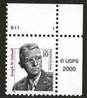 US Scott #3420, Plate #B111 Single 2000 Joseph Stilwell 10c VF MNH Upper Right