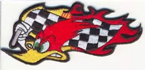 BANDIERA DA CORSA IN LEGNO RICAMATA GIACCA GILET BIKER PATCH - Foto 1 di 1