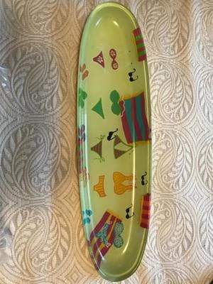 LOLITA Rare & Retired Handpainted Glass Oblong Serving Tray - BIKINI Design - Image 1 of 4