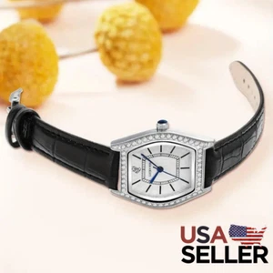 Lucky Fox Watch Women Ladies Quartz Black Faux Leather Band New - Picture 1 of 4