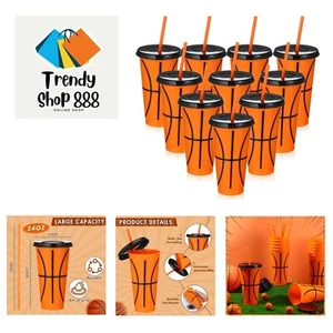 24 Pcs Plastic Cups with Lid and Straw 24 oz Reusable Plastic Tumbler Party F... - Picture 1 of 7