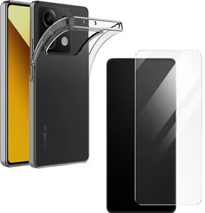 For XIAOMI REDMI NOTE 13 4G TEMPERED GLASS SCREEN PROTECTOR + SILICONE TPU CASE - Picture 1 of 12