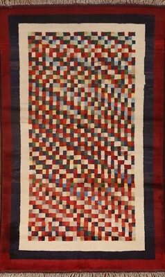 Pastel Color Modern Gabbeh Kashkoli Rug 3'x5' Wool Hand-knotted Foyer Carpet - Image 1 of 4