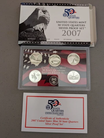 2007 United States Mint 50 State Quarters Silver Proof Set COA Cover