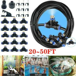 20~50FT Outdoor Patio Water Mister Mist Nozzle Misting Cooling System Fan Cooler - Picture 1 of 19