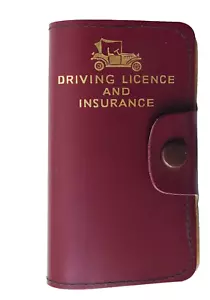 Motorists Wallet for driving licence insurance cover holder burgundy unisex ab - Picture 1 of 2