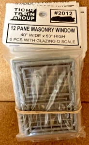 Tichy Train 2012 Masonry Window O Scale 40 x 53" Fits .82 x .120" 12-Pane Pack 6 - Picture 1 of 2