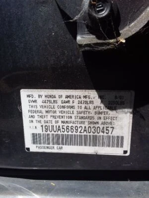 Motor soplador HVAC usado se adapta a: 2002 Acura Tl grado A Foto 1 de 4