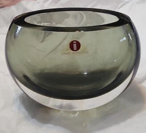 Rare Tapio Wirkkala Iittala Smoke Glass Vase 3304 Mid Mid Century Danish Modern - Picture 1 of 7