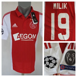 Ajax Amsterdam 2014 2015 Home Jersey #19 Milik Adidas UCL Red Shirt Size Boys XL - Picture 1 of 11