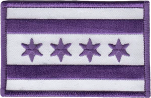 CITY OF CHICAGO FLAG PATCH: Purple Domestic Violence Awareness - Picture 1 of 1