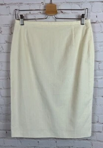 MAXMARA white cream corduroy pencil skirt classic style size 8 NWOT - Picture 1 of 5