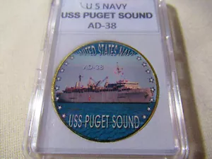 MARINA DEGLI STATI UNITI - USS PUGET SOUND / AD-38 Challenge Coin - Foto 1 di 12
