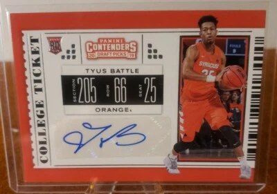 2019-20 Panini Contenders Draft Picks Basketball #115 Tyus Battle RC AUTO - Image 1 of 2