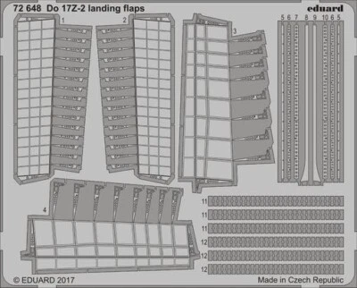 EDUARD 72648 - Do 17Z-2 LANDING FLAPS (ICM) - 1/72 PHOTOETCHED - Immagine 1 di 4