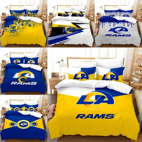 Los Angeles Rams Floral Duvet/Quilt Cover Comforter Cover Pillow Sham Bed Set Cover