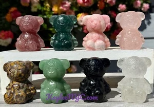 Großhandelsposten 8 Stück 6 cm Natürlicher Mix Kristall Teddybär Heilenergie - Bild 1 von 9