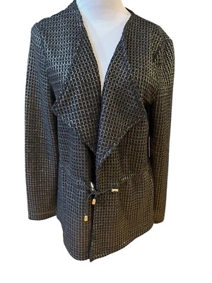 Nueva chaqueta Rafaella forrada con etiqueta de $72 para mujer talla grande negra dorada brillante Foto 1 de 4