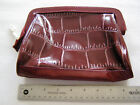 Lancome Maroon Zippered Makeup Cosmetic Bag Faux Leather