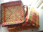 Beautiful Nwt Rag Rug Sunflower Colors Matching Set!  Matching Baskets In Set!