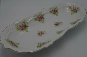 VINTAGE Ceramic Moss Rose Celery Tray/Dish - Picture 1 of 7