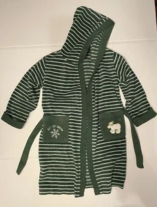 The Children’s Place Boys Green And White Striped Robe Size M - Picture 1 of 4