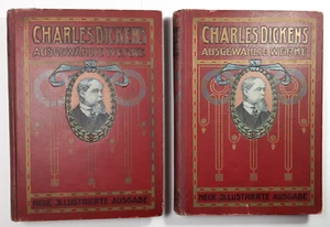 Vintage CHARLES DICKENS Set of 2 GERMAN BOOKS~Selected Works~HANNS ANKER/Anchor - Picture 1 of 17