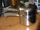 2-1/2qt VINTAGE 1960s REVERE WARE STAINLESS STEEL 3pc DOUBLE BOILER COOKWARE POT