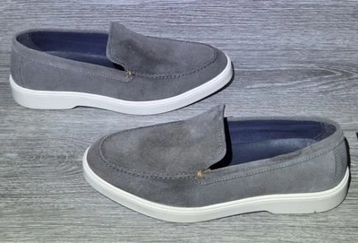 Franco Fortini Zapatos Para Hombres 11.5 Conner Sin Cordones Sin usar, Puntera Gamuza Mocasín Gris Foto 1 de 4